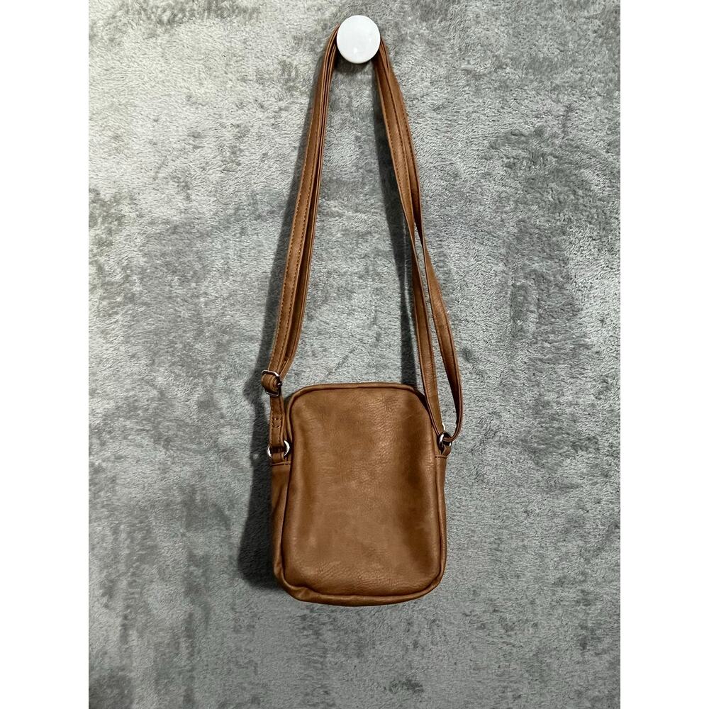 Multisac Crossbody Mini Purse Tan Faux Leather Travel Commuter Minimalist - Picture 7 of 10